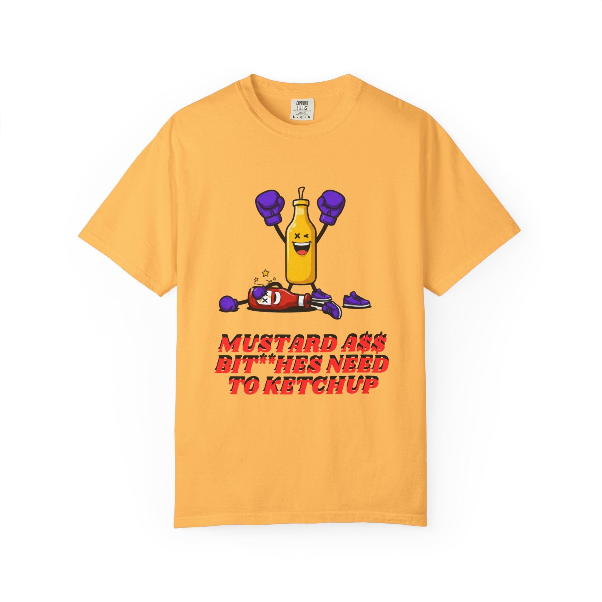 Mustard need to  Ketchup xx.ultraviolet Boxing Bottle T-shirt | Funny Condiment Graphic Tee