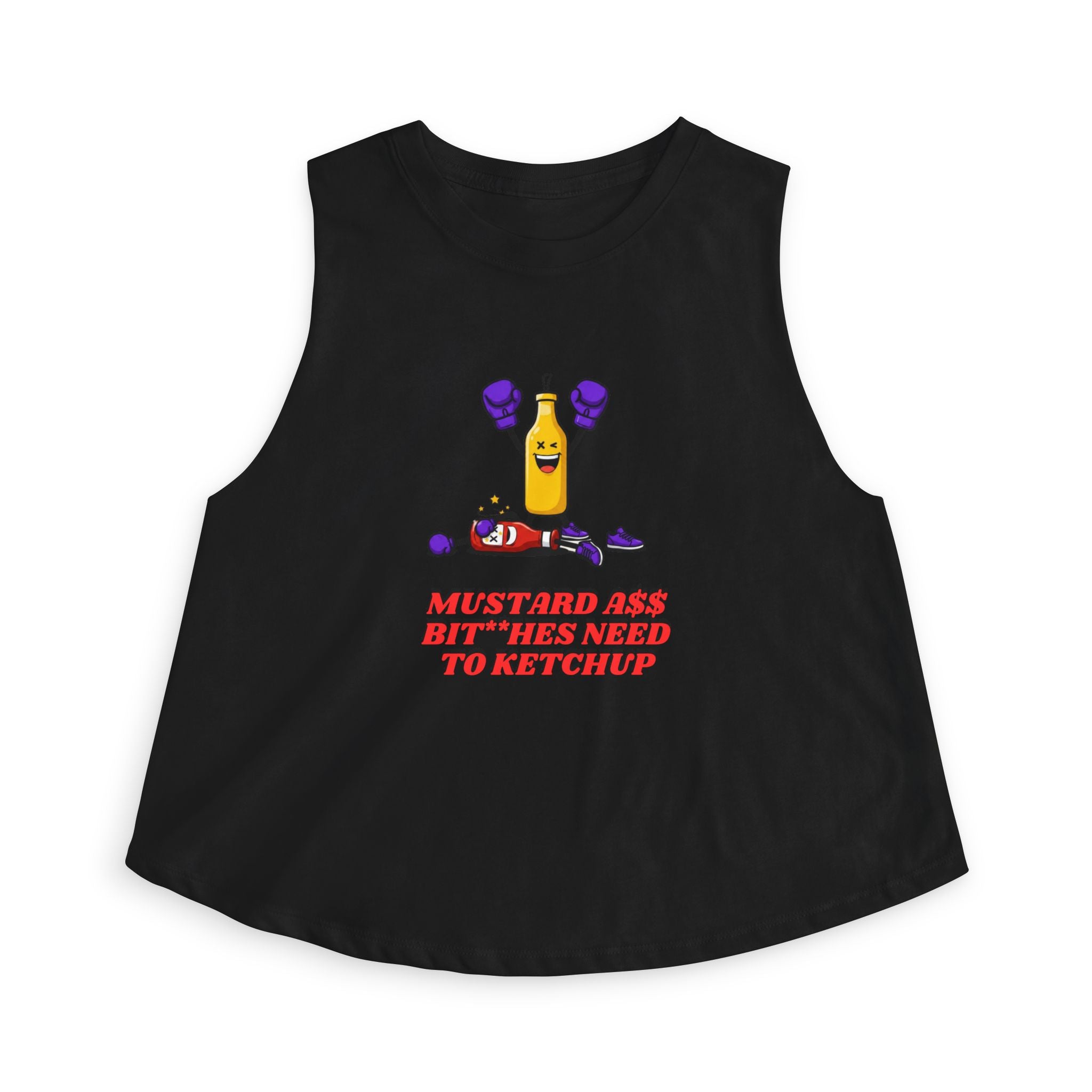 Crop Top — "Mustard Ain't B**** Need to Ketchup" Funny Condiment Graphic