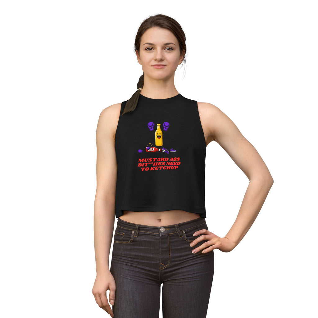 Crop Top — "Mustard Ain't B**** Need to Ketchup" Funny Condiment Graphic