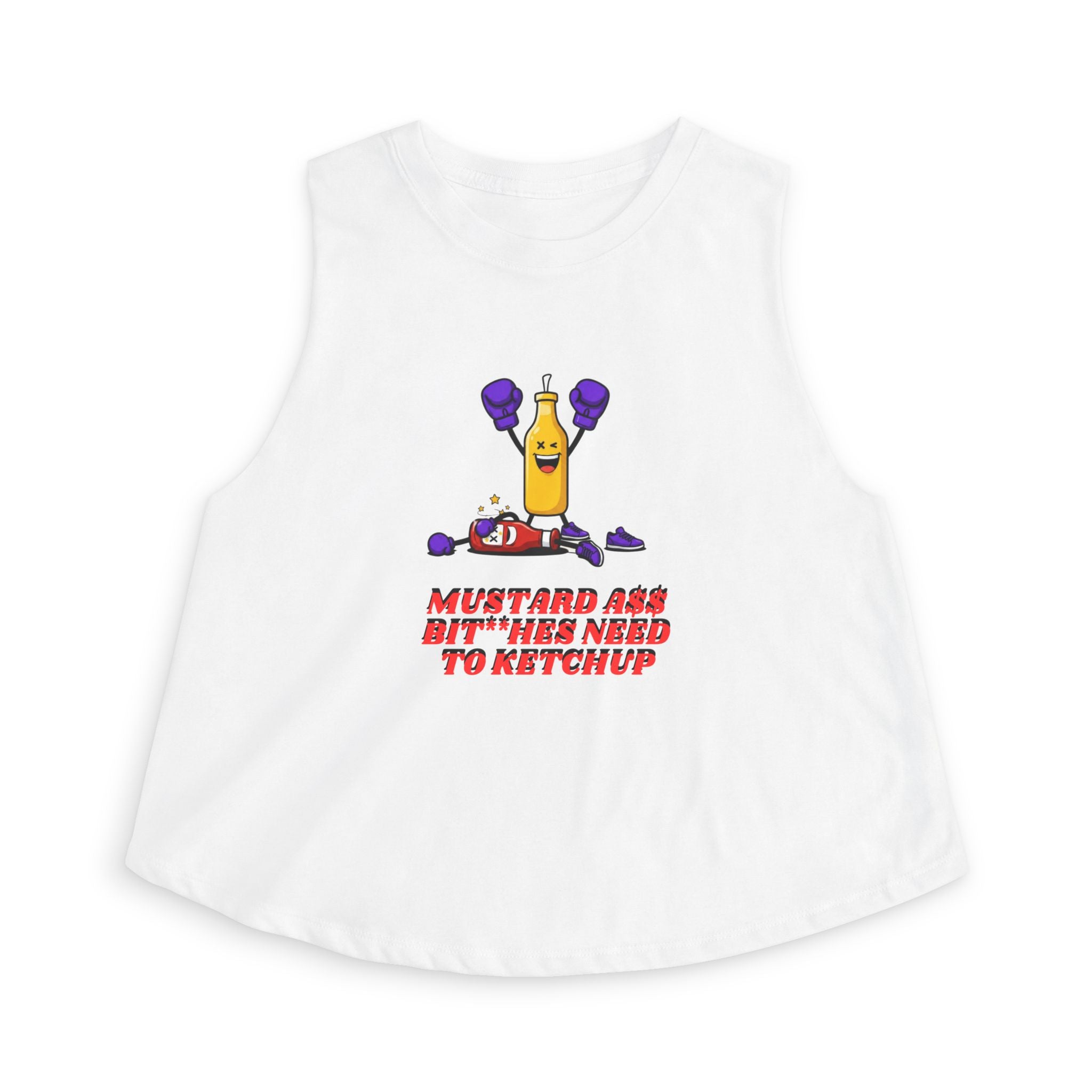 Crop Top — "Mustard Ain't B**** Need to Ketchup" Funny Condiment Graphic
