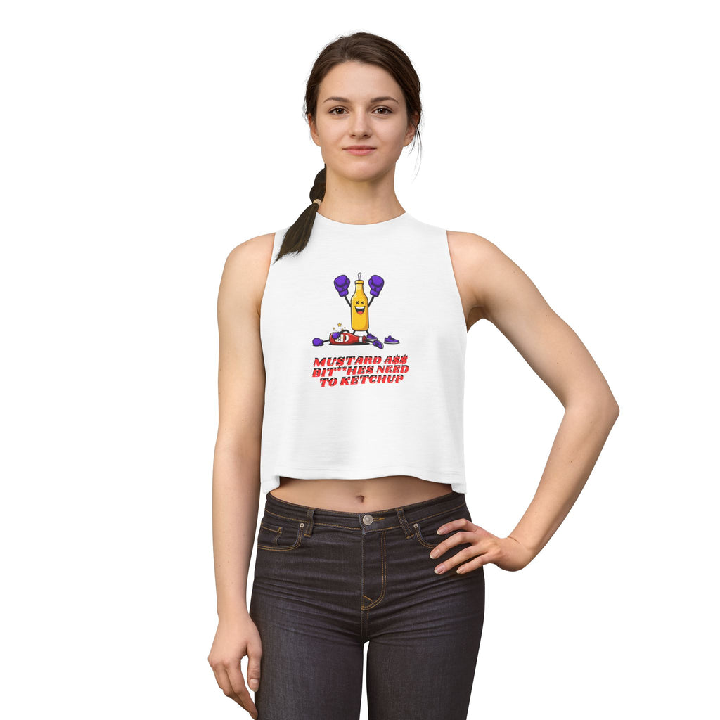 Crop Top — "Mustard Ain't B**** Need to Ketchup" Funny Condiment Graphic