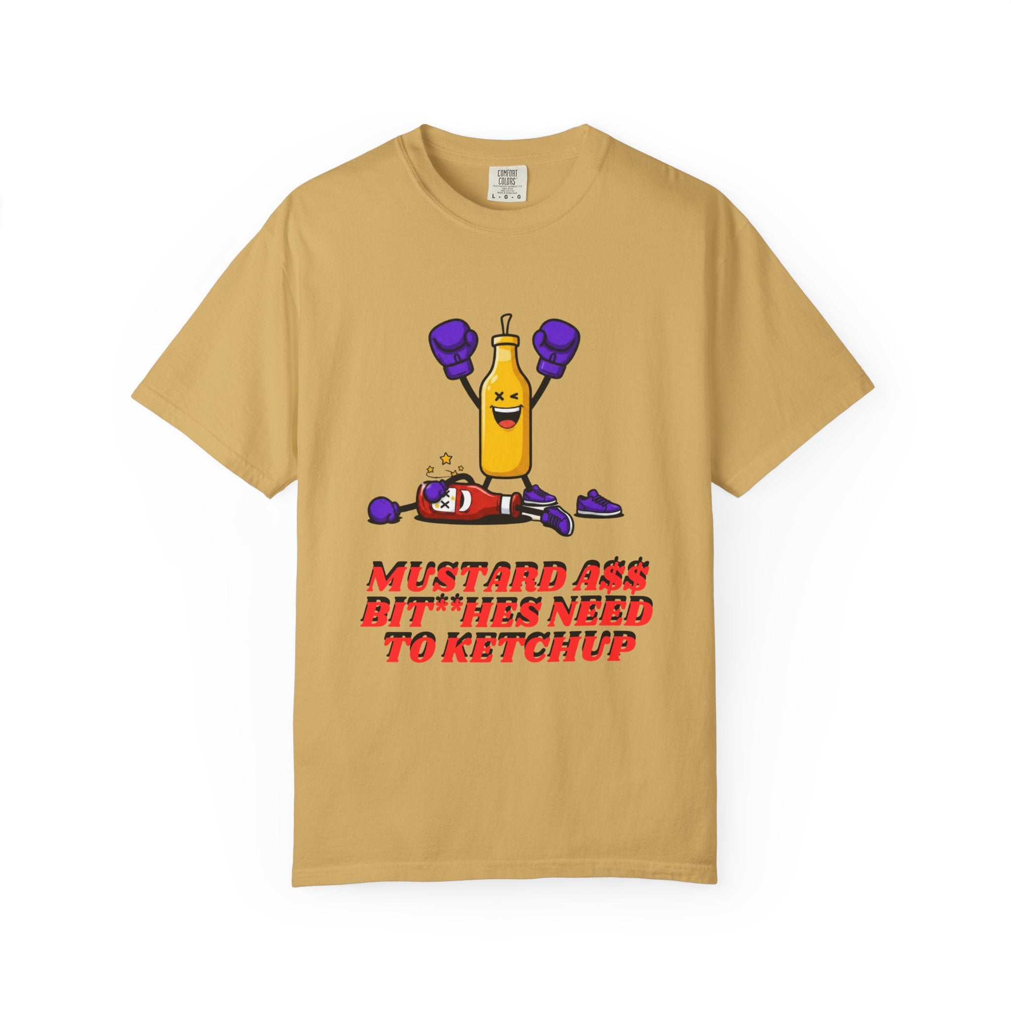 Mustard need to  Ketchup xx.ultraviolet Boxing Bottle T-shirt | Funny Condiment Graphic Tee