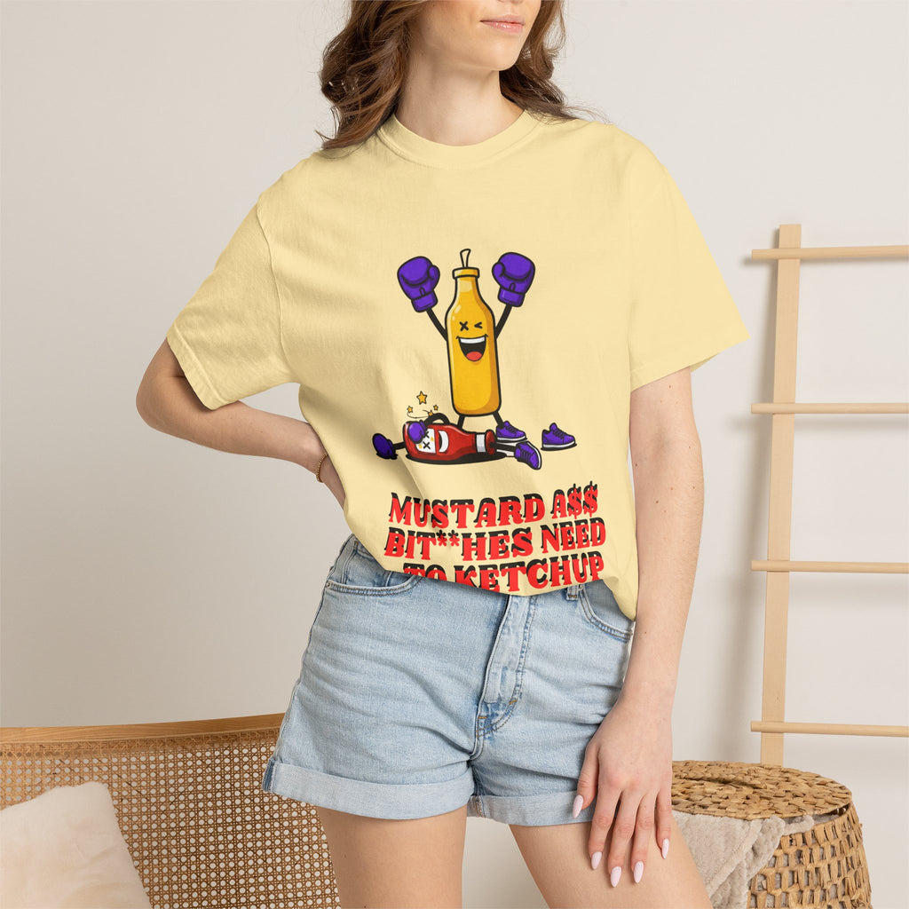Mustard need to  Ketchup xx.ultraviolet Boxing Bottle T-shirt | Funny Condiment Graphic Tee