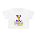 Mustard Ass Crop Tee — "Mustard Ass B***** Need to Ketchup" Graphic